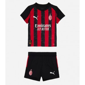 Fotbalové Dres AC Milan Dětské Domácí Oblečení 2025-26 Krátký Rukáv (+ trenýrky)
